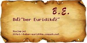 Báber Euridiké névjegykártya